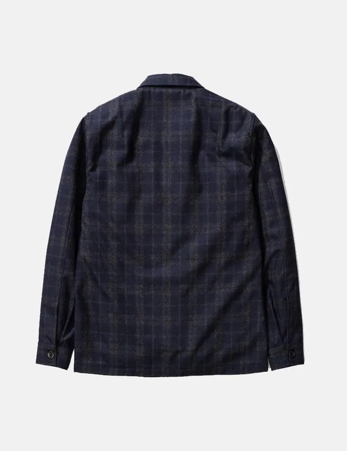 Norse Projects Kyle Check Jacket (Wool) - Dark Navy Blue