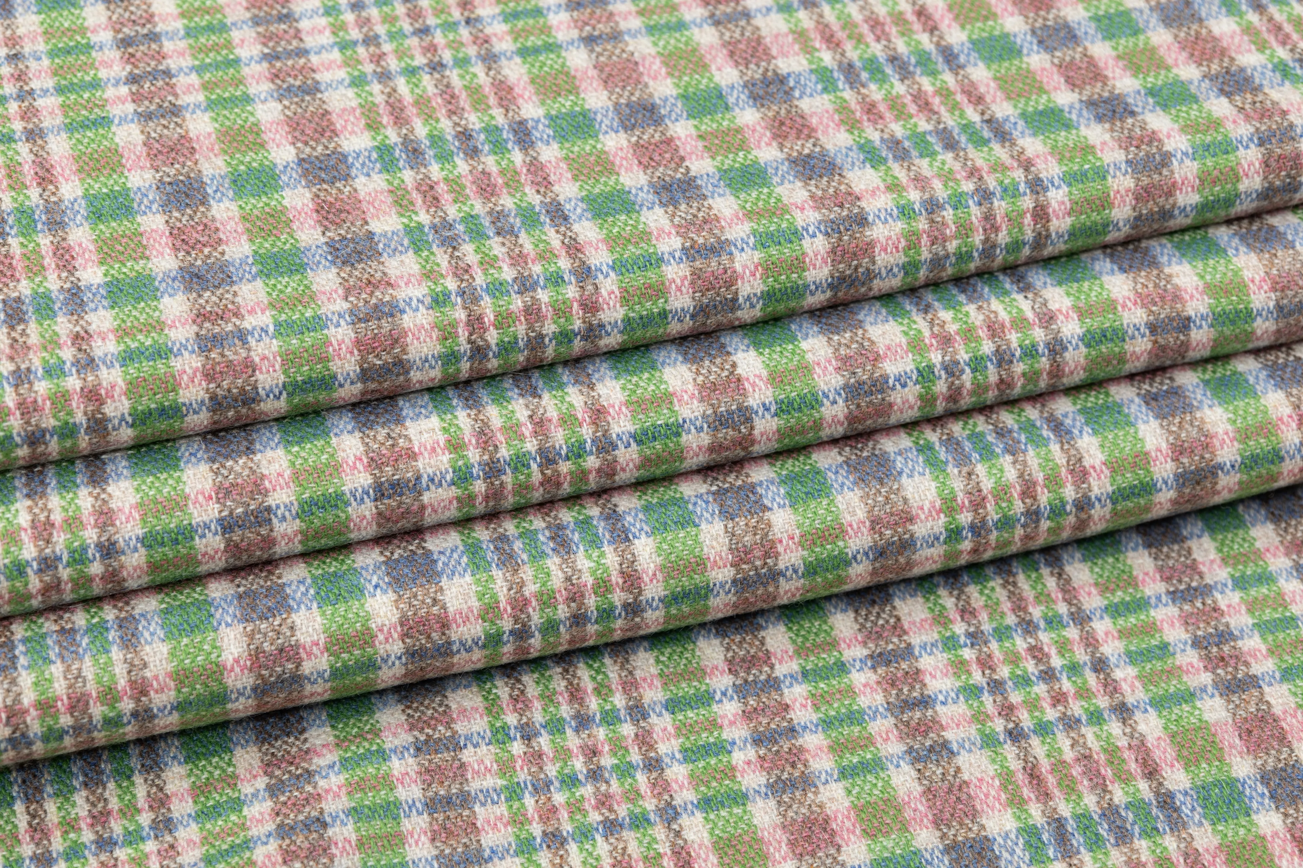 Plaid Italian Wool Tweed Jacketing - Multicolor