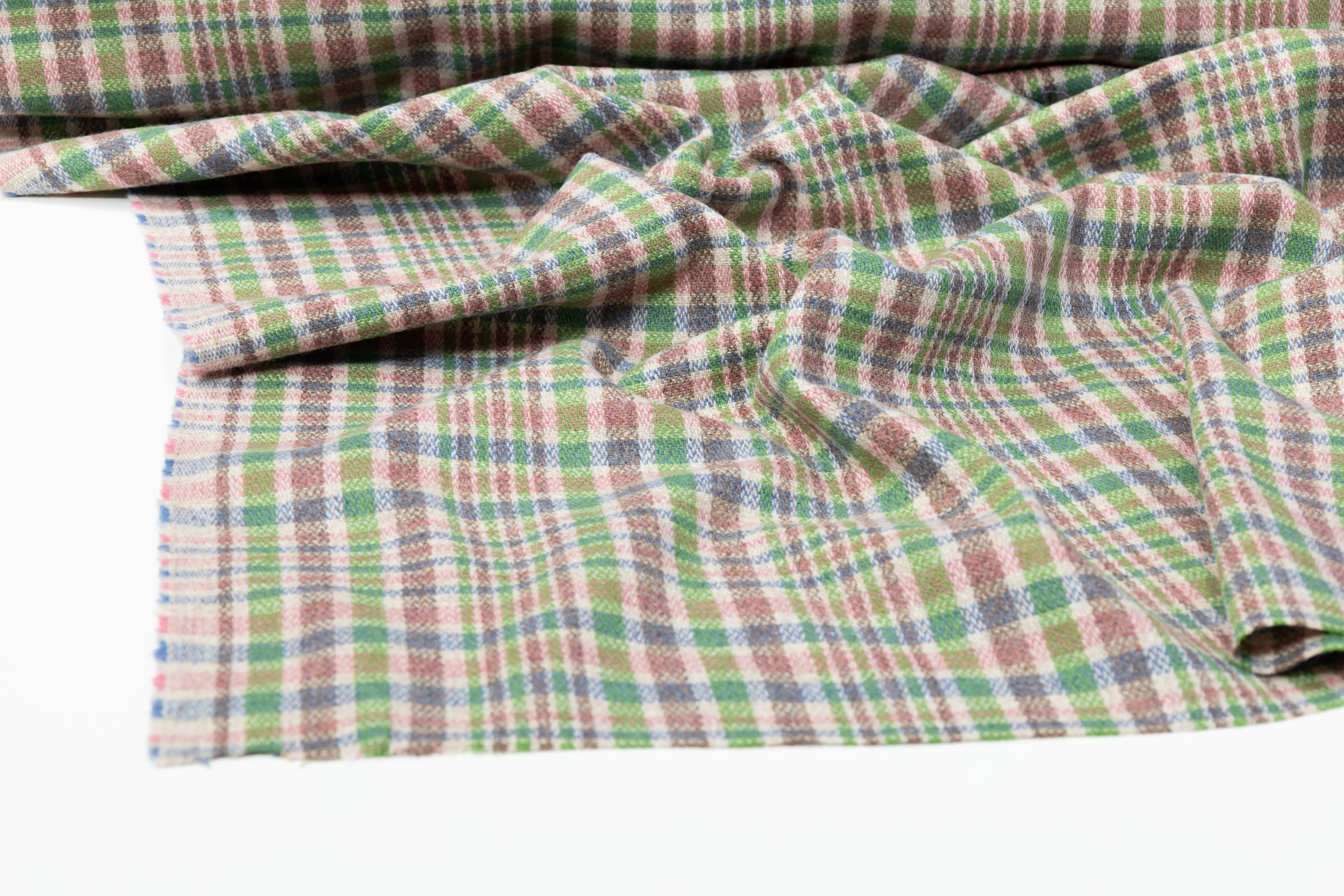 Plaid Italian Wool Tweed Jacketing - Multicolor