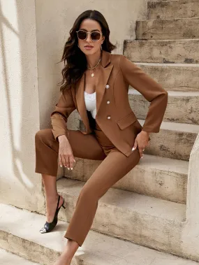 Privé Lapel Neck Double Breasted Blazer & Pants