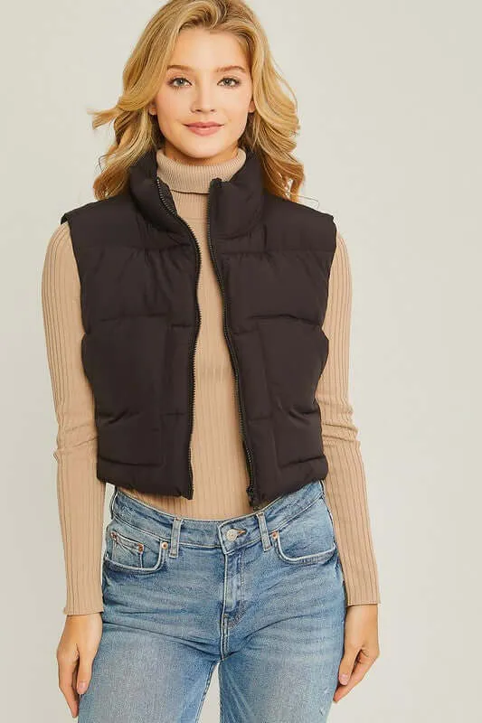 Puffer Vest Jacket With Pockets