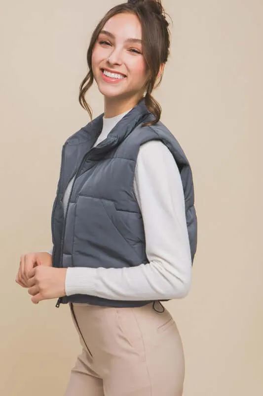 Puffer Vest Jacket With Pockets