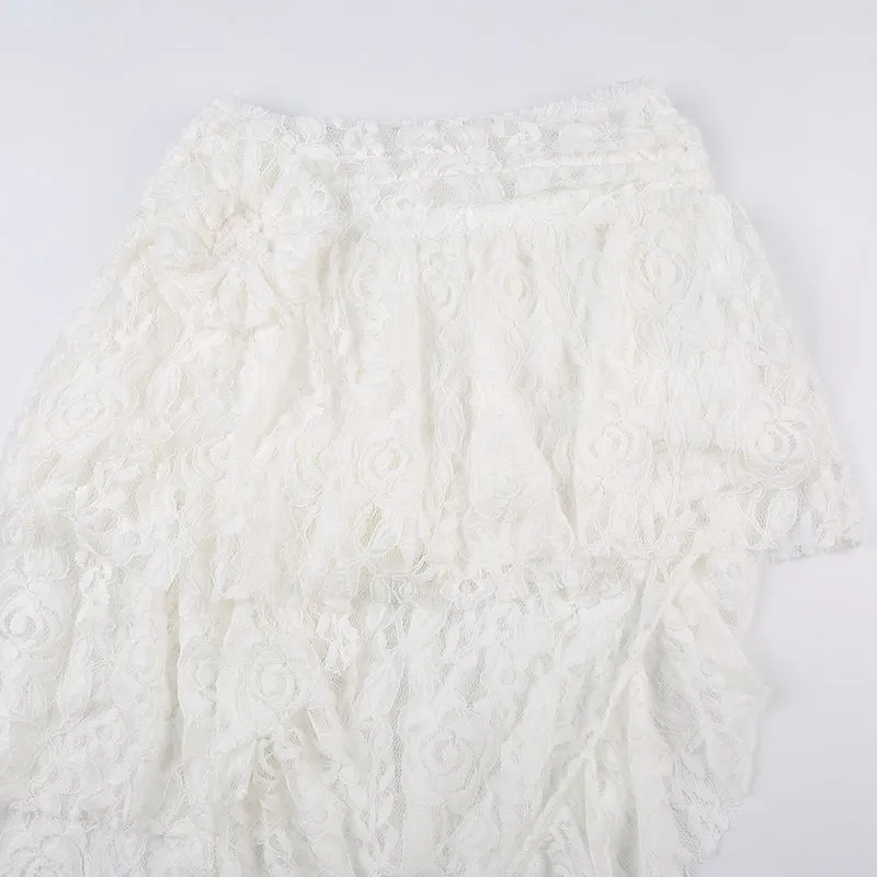 Renee Asymmetric Lace Skirt