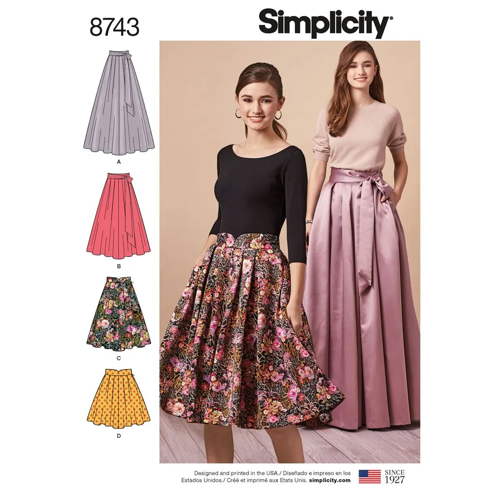 Simplicity Pattern 8743 Women's Pleated Skirts