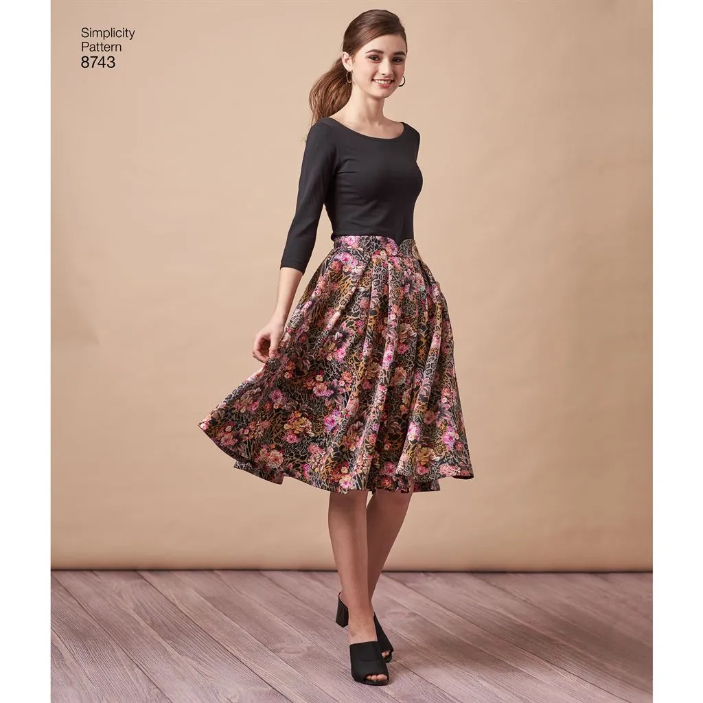 Simplicity Pattern 8743 Women's Pleated Skirts