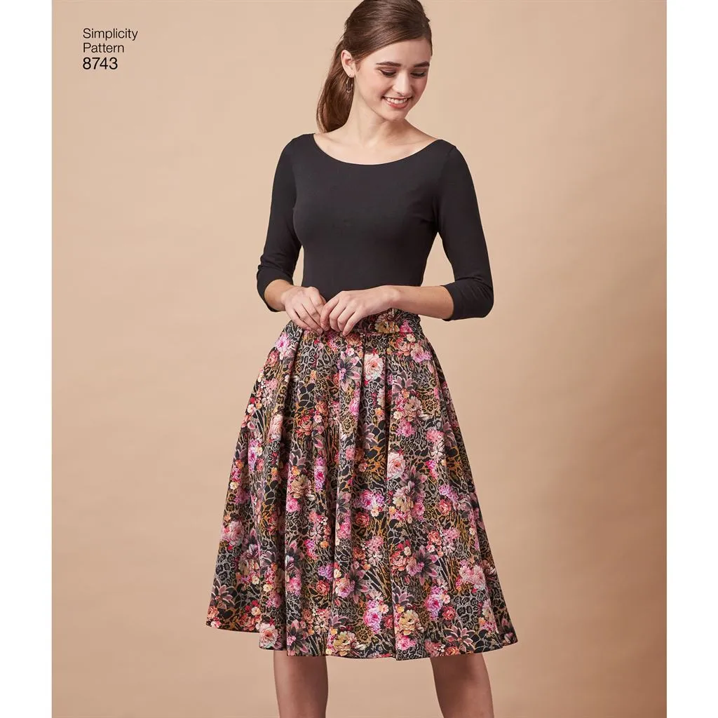 Simplicity Pattern 8743 Women's Pleated Skirts