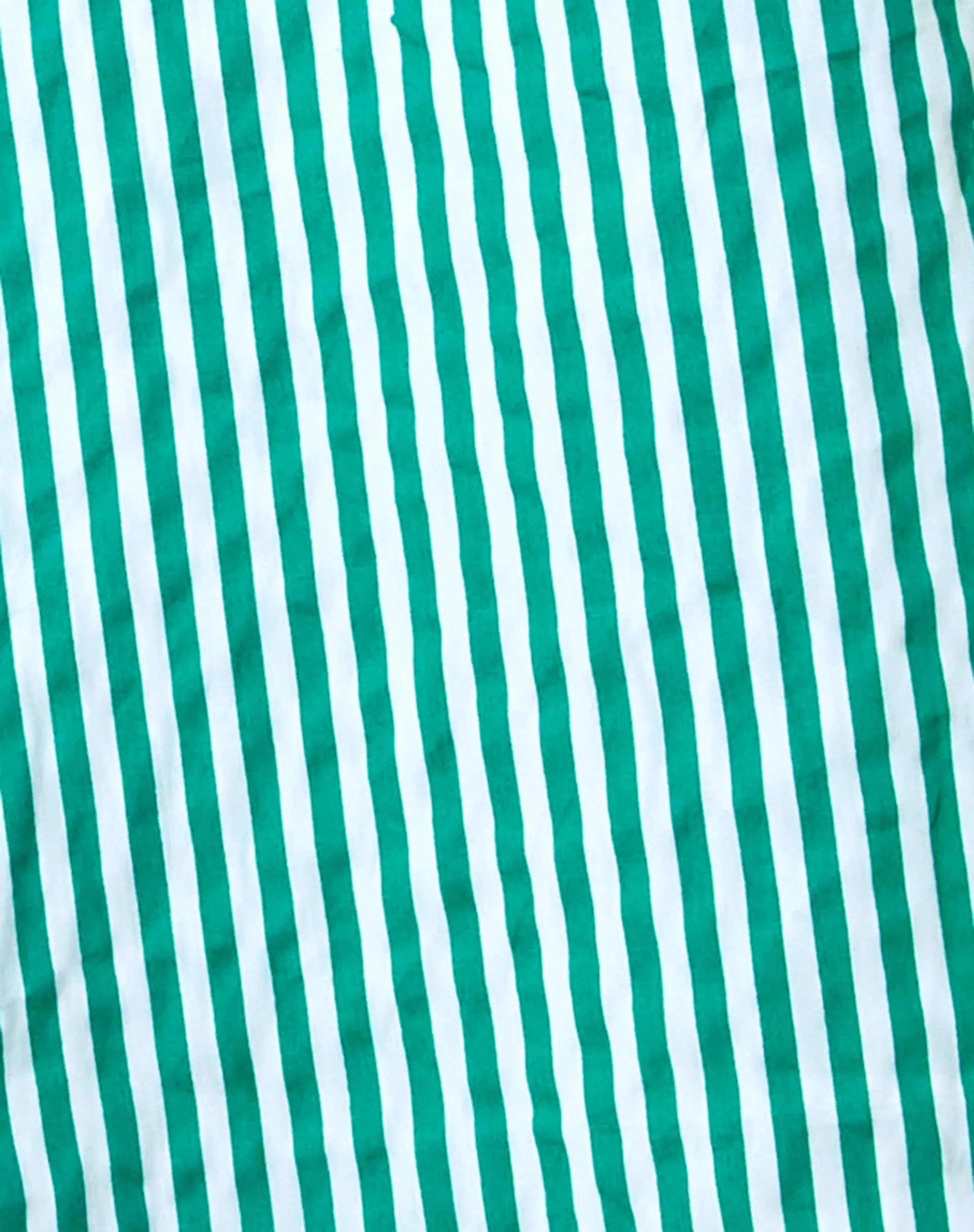 Smith Shirt in Vertical Stripe Green and White