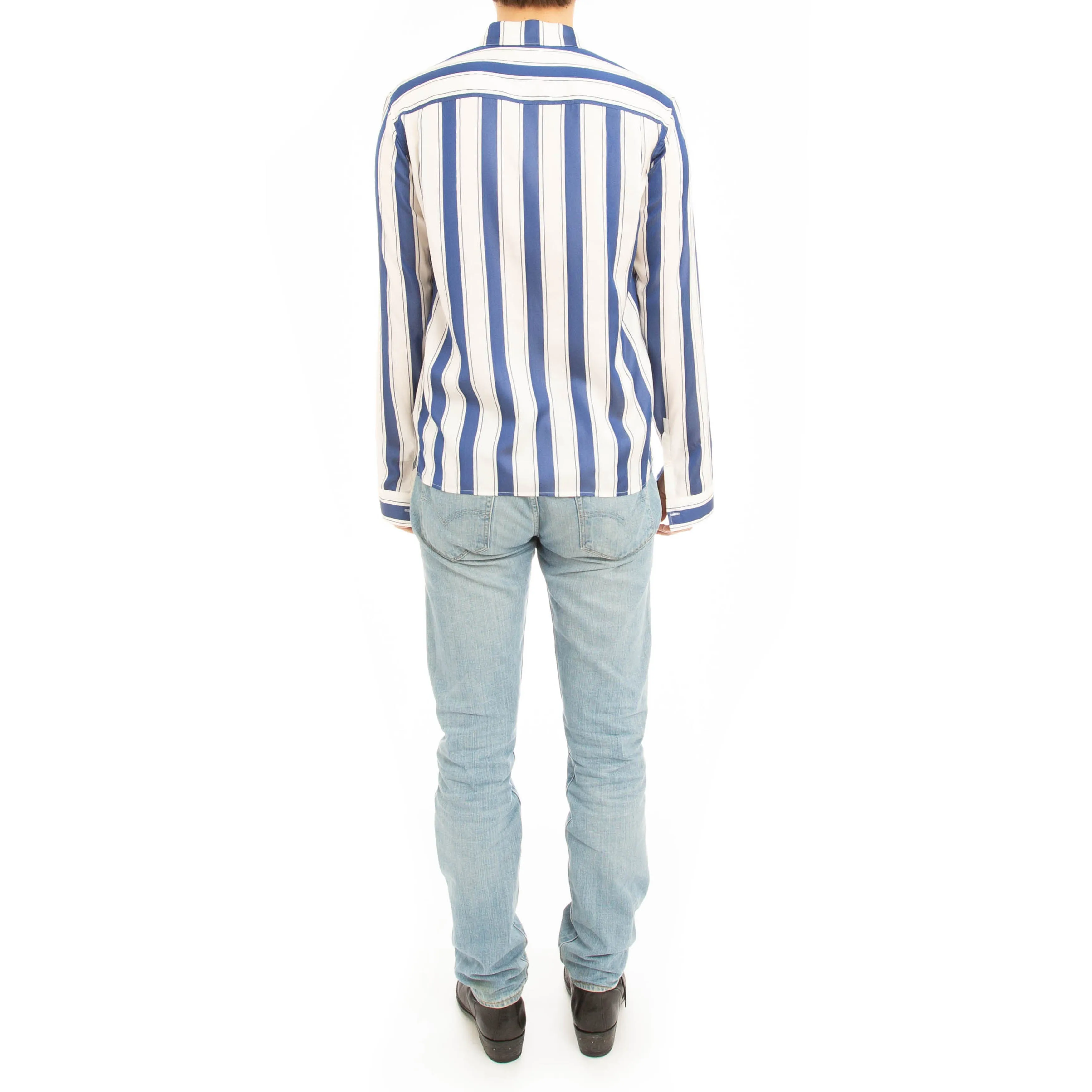 SS17 Opium Striped Long-sleeve Silk Shirt