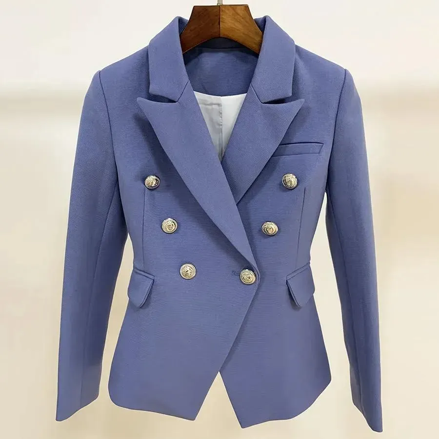 Stylish Double Breasted Blazer Women - Casual - Plain-Solid