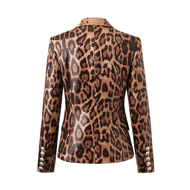 The Anaconda Faux Leather Long Sleeve Blazer