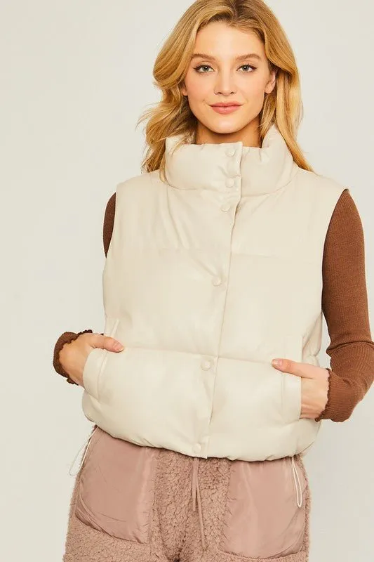 Vegan Leather Padded Vest