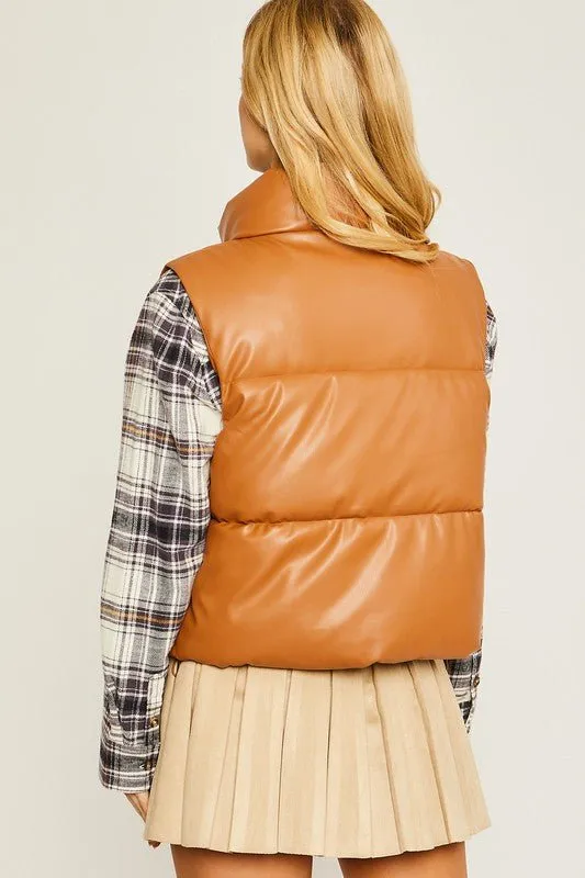 Vegan Leather Padded Vest