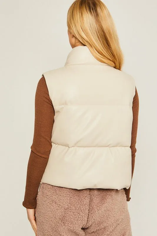 Vegan Leather Padded Vest