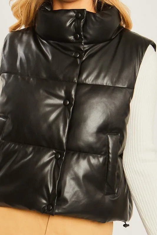 Vegan Leather Padded Vest