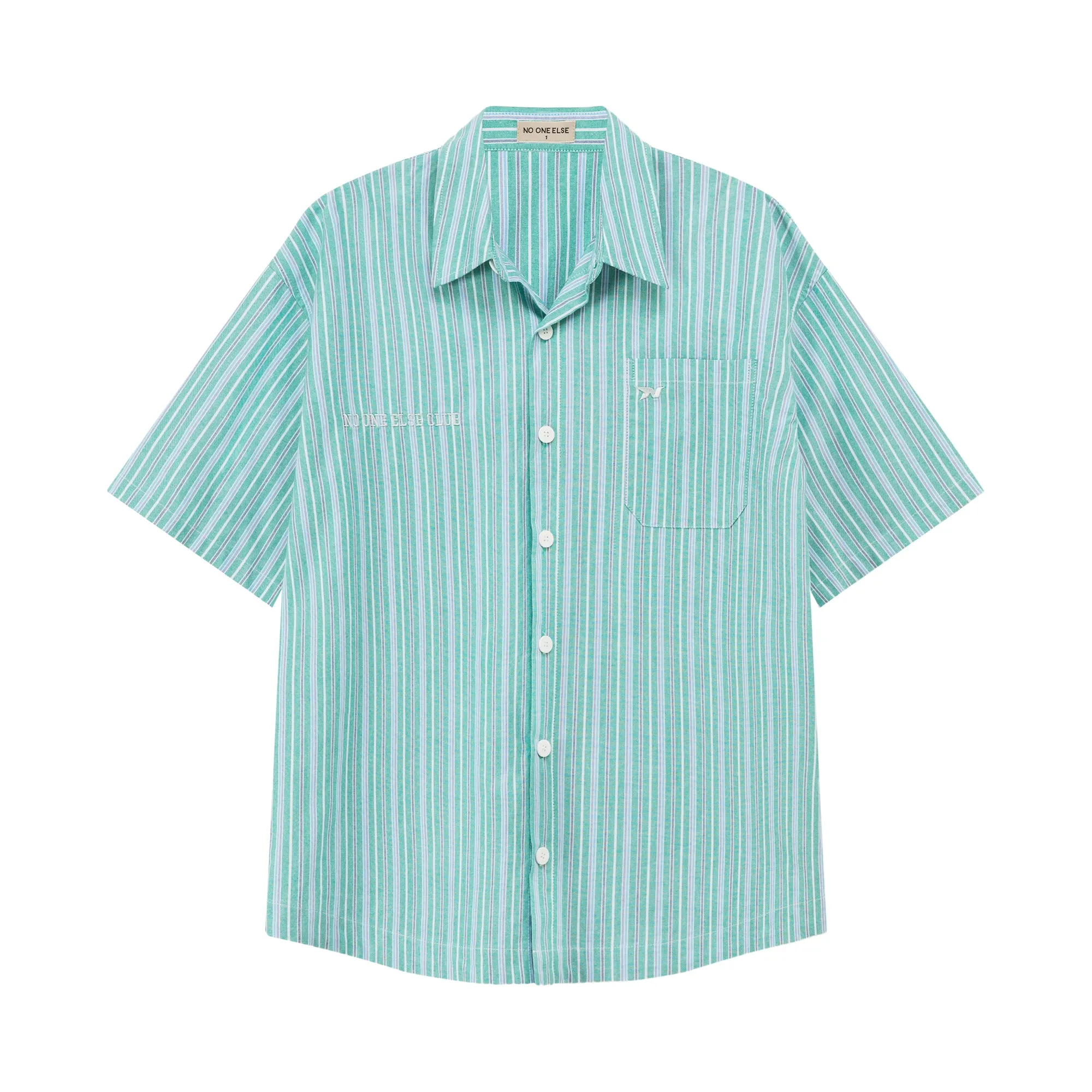 Vertical Striped Short-Sleeved Shirt