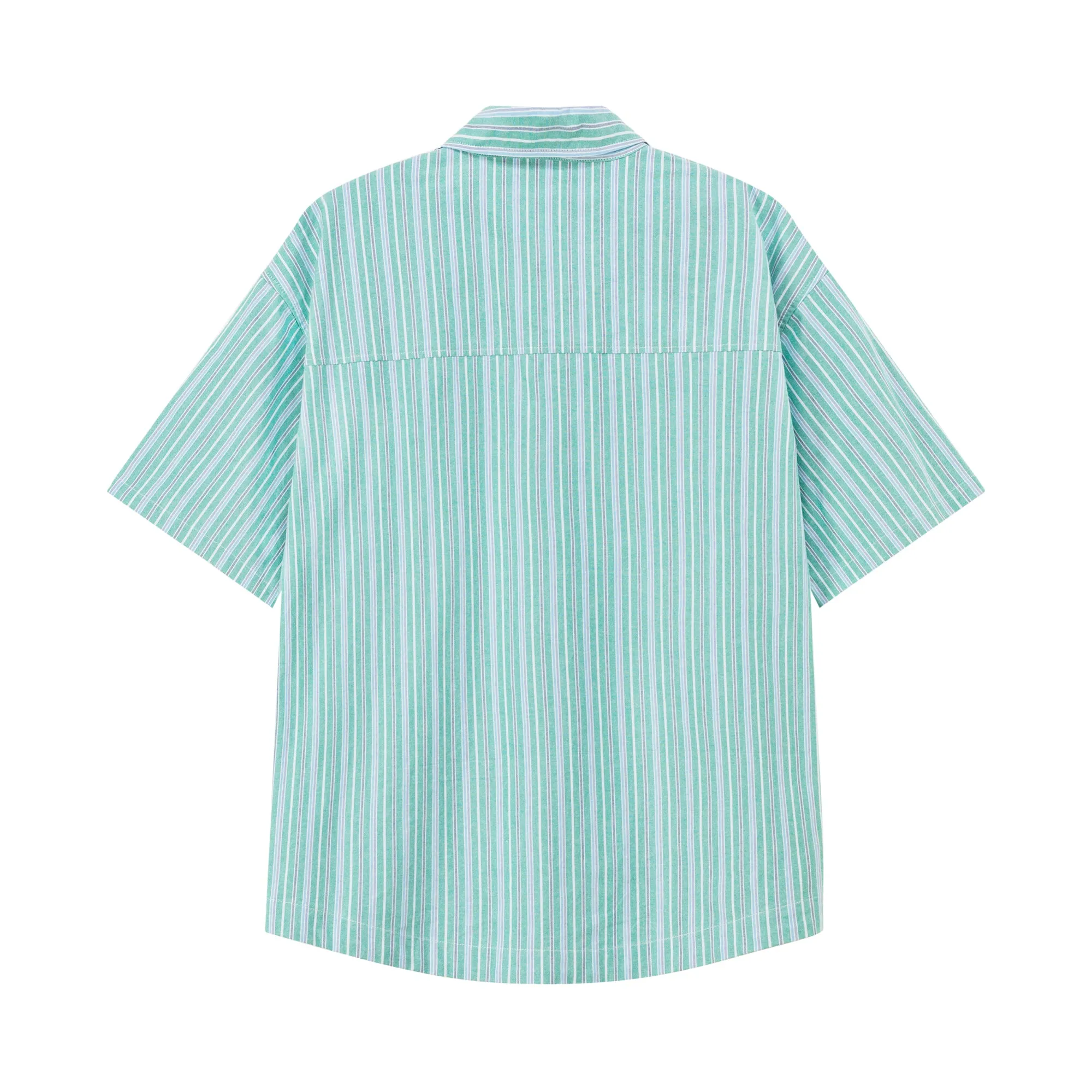 Vertical Striped Short-Sleeved Shirt