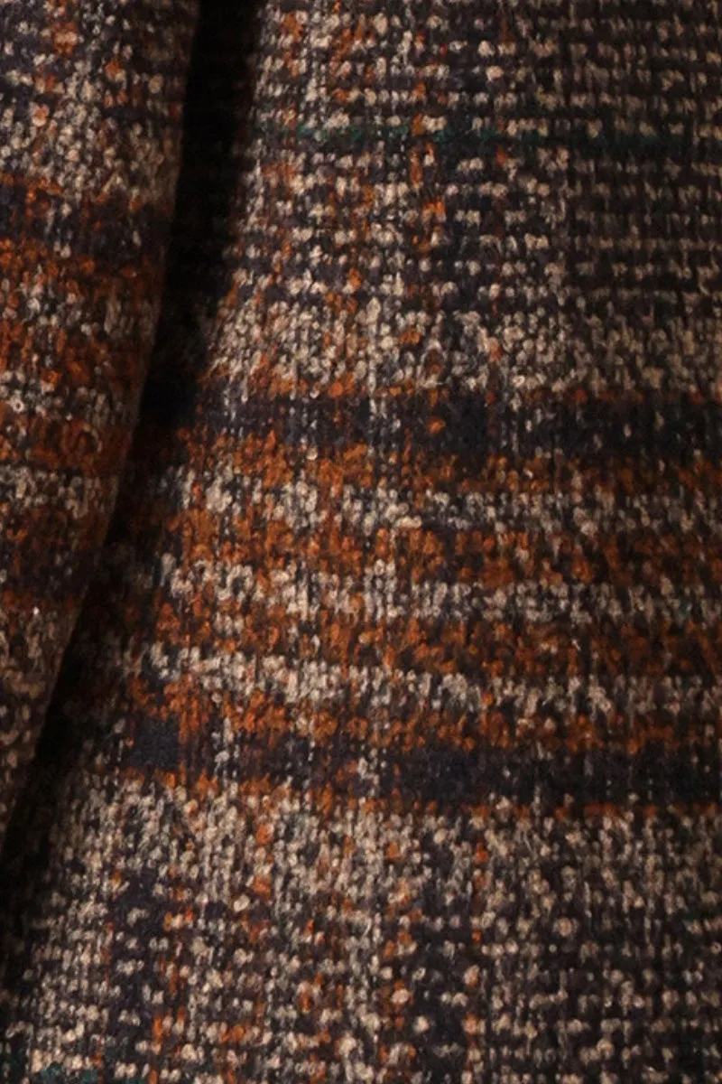 Vintage Double Breasted Plaid Tweed Blazer in Brown