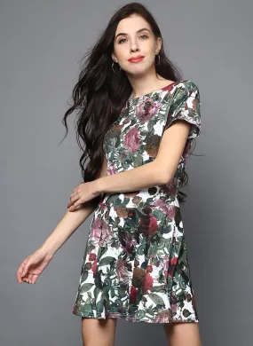 Vintage Floral Shift Fit Dress