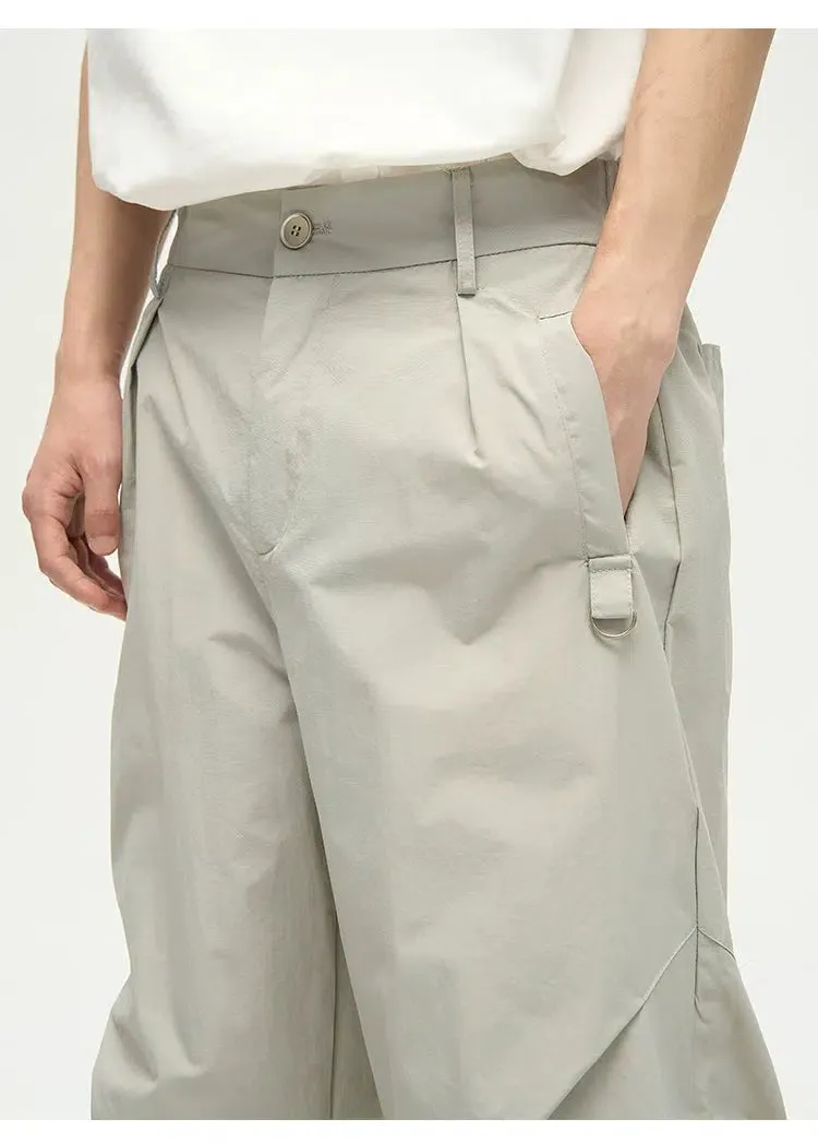 Wide-leg Straight-leg Nylon Pants