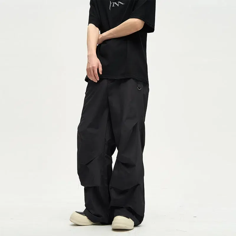 Wide-leg Straight-leg Nylon Pants