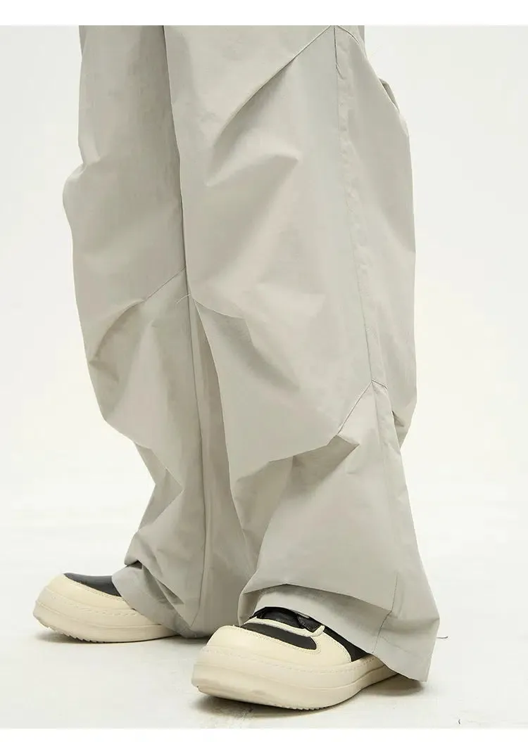 Wide-leg Straight-leg Nylon Pants