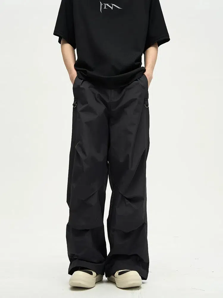 Wide-leg Straight-leg Nylon Pants