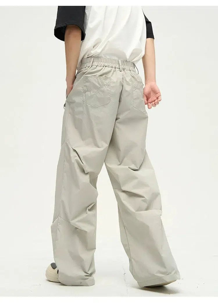 Wide-leg Straight-leg Nylon Pants