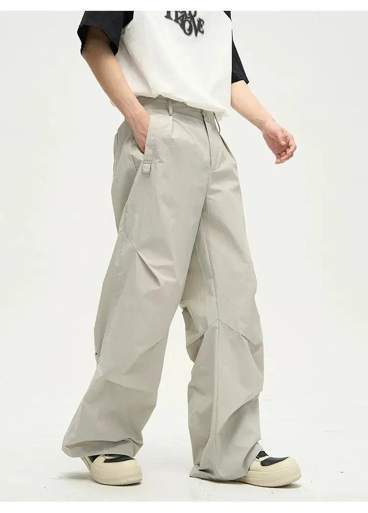 Wide-leg Straight-leg Nylon Pants