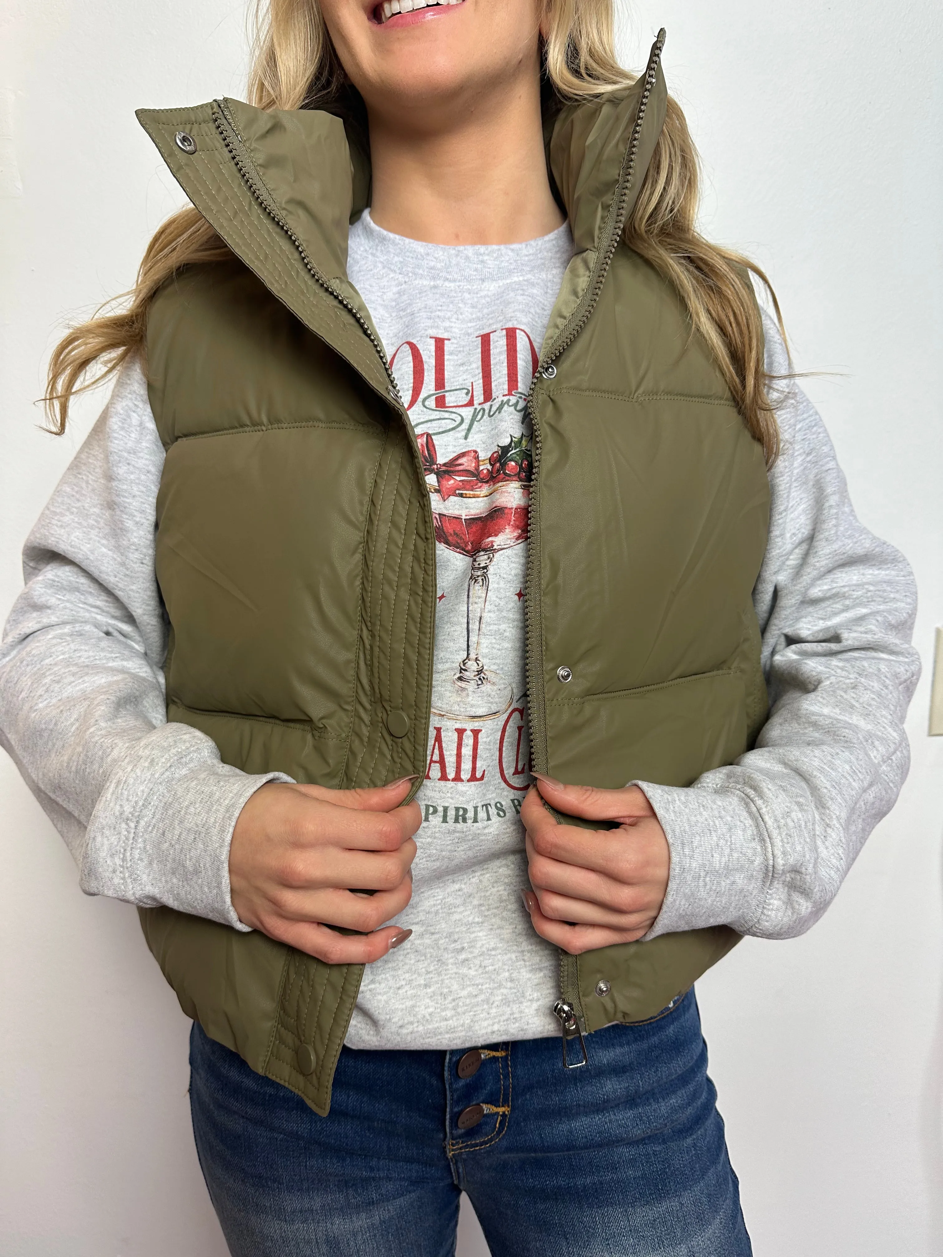 Winter Whispers Matte Puffer Vest Coat