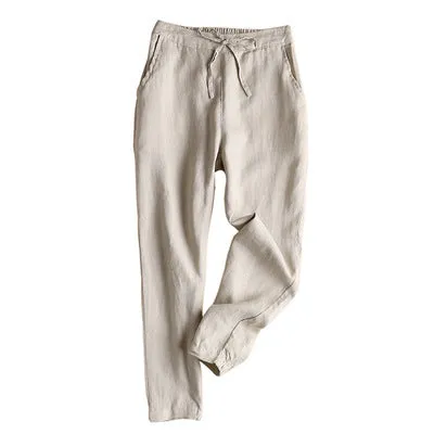 Women Cotton Blend Wide Leg Pants Korean Loose Slim Look All-Matching Casual Slim-Fit Pants