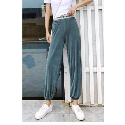 Women Drape Loose Casual Floor Length Wide Leg Pants