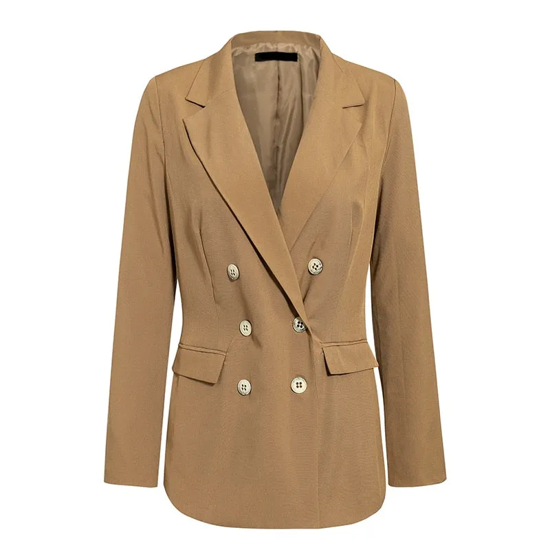 Women's Spring/Autumn Polyester Buttoned Blazer